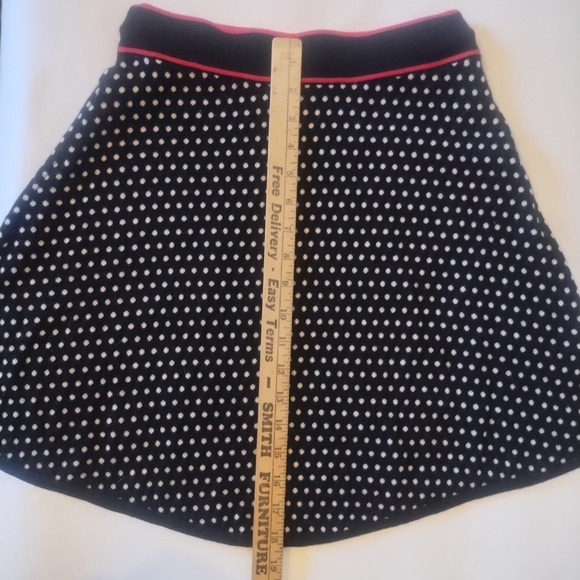 Krimson Klover Skirt Women's XS Black White Polka Dot Merino Wool Retro - Picture 3 of 7